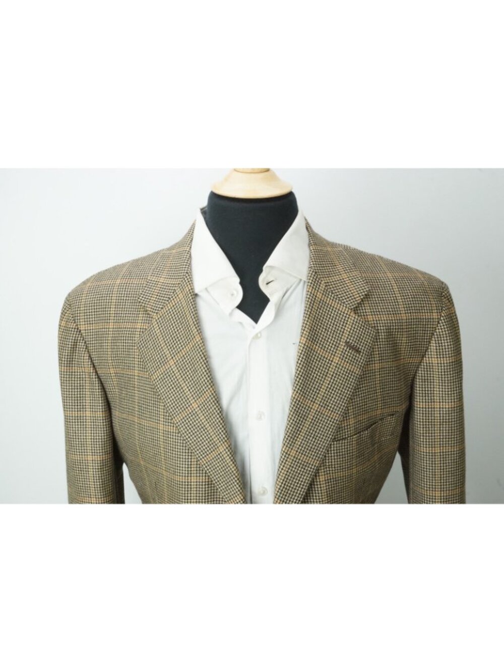 Kiton Napoli Brown Black Gold Houndstooth 100% Cashmere Sport Coat Jacket Sz 46L - Picture 2 of 9